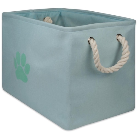 Convenience Concepts 14 x 8 x 9 in. Polyester Rectangle Pet Bin Paw, Aqua - Small HI1536658